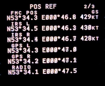 B737 FMC Current Position page